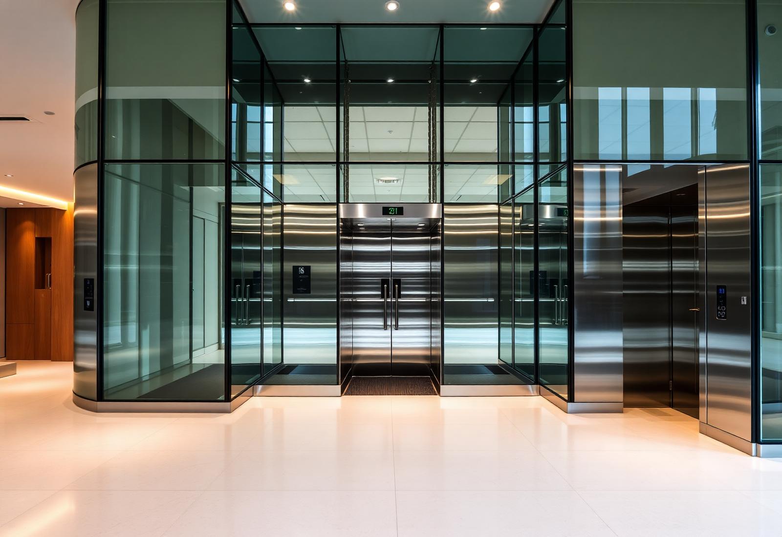 Modern elevator lobby